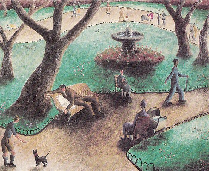 The Park, painting,, unknow artist